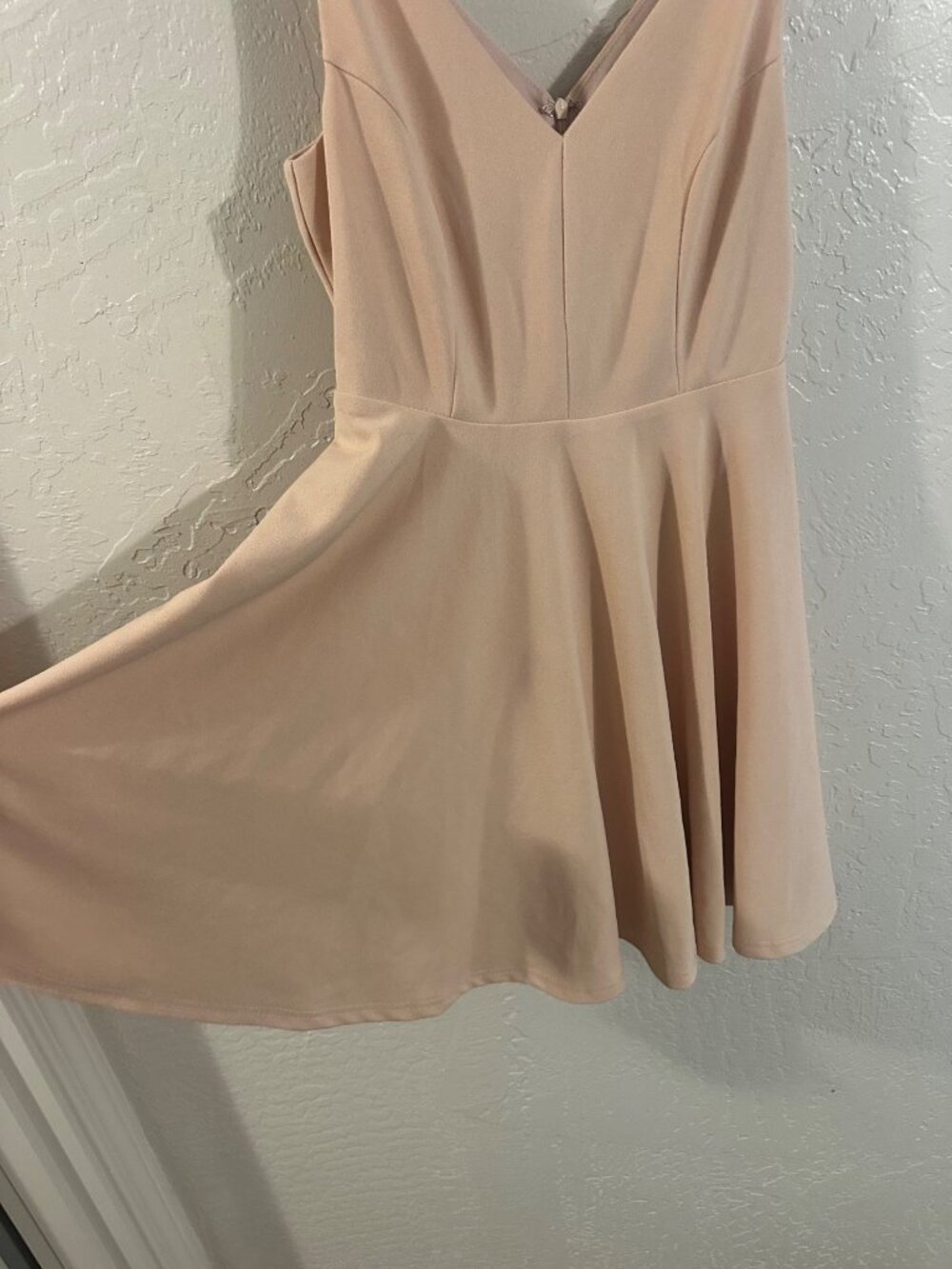 Lulus Baby Pink Darling Delight V Neck Mini Sleeveless Skater Dress - Picture 3 of 8